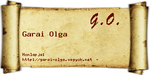 Garai Olga névjegykártya